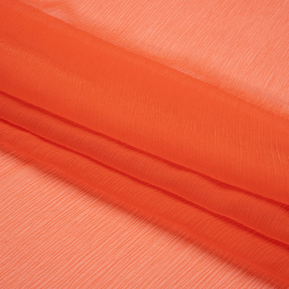 Crinkled Silk Chiffon - Mandarin - Premium Collection - Folded