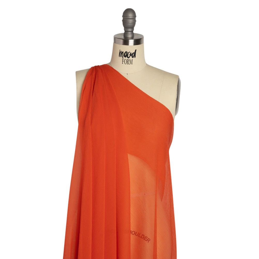 Crinkled Silk Chiffon - Mandarin - Premium Collection - Drape