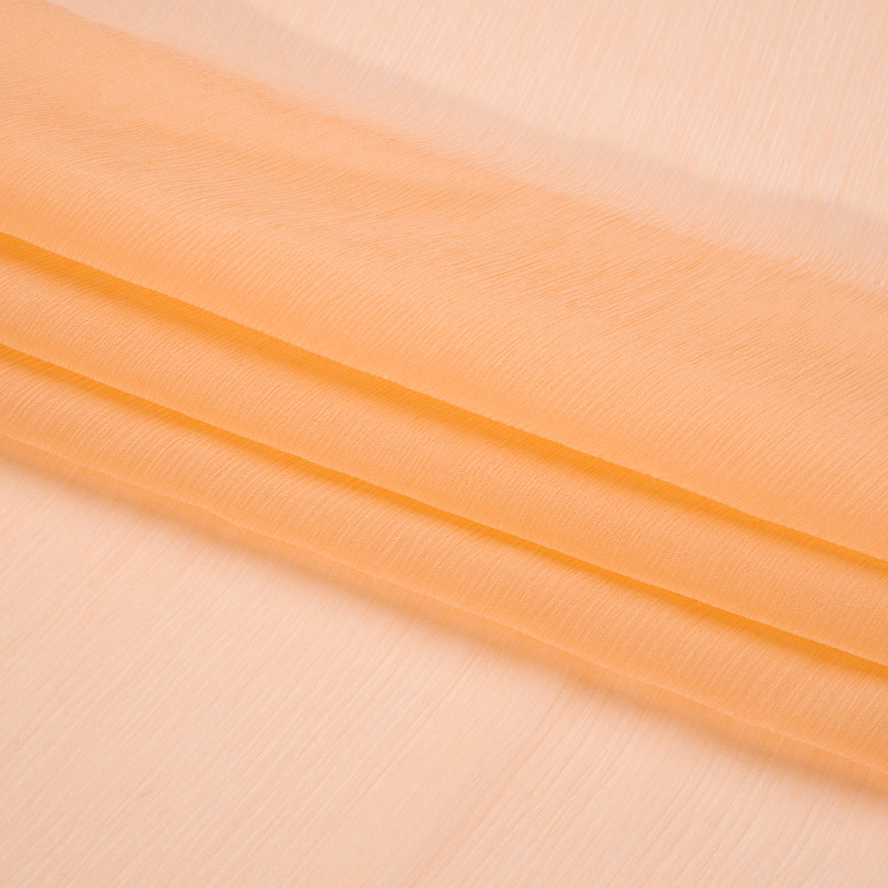 Crinkled Silk Chiffon - Peach - Premium Collection - Folded