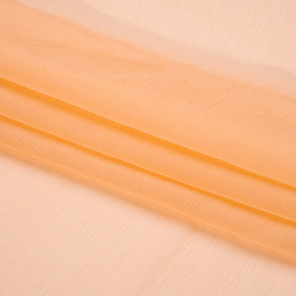 Crinkled Silk Chiffon - Peach - Premium Collection