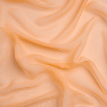 Crinkled Silk Chiffon - Peach - Premium Collection