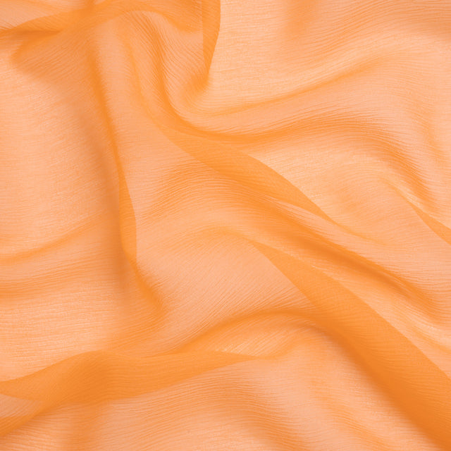 Crinkled Silk Chiffon - Peach Fuzz - Premium Collection