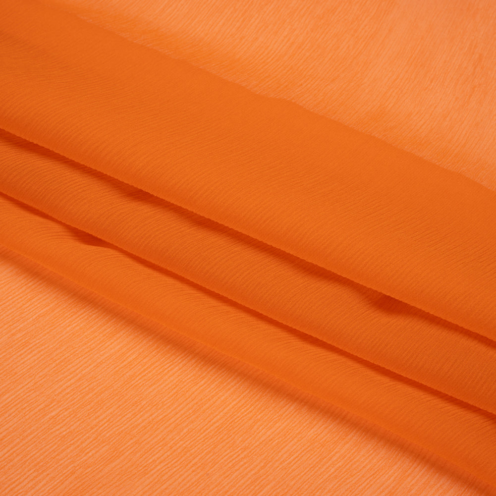 Crinkled Silk Chiffon - Burnt Orange - Premium Collection - Folded