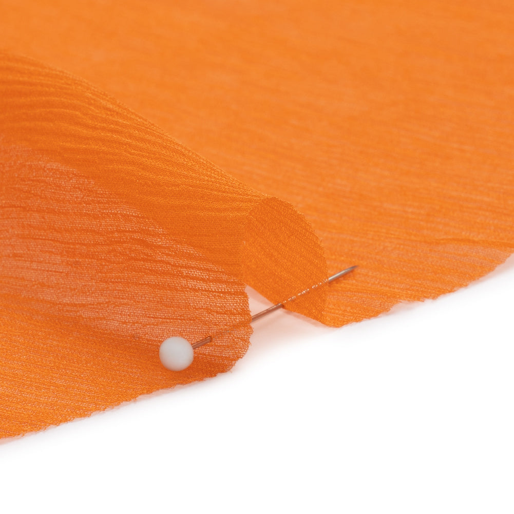 Crinkled Silk Chiffon - Burnt Orange - Premium Collection - Detail