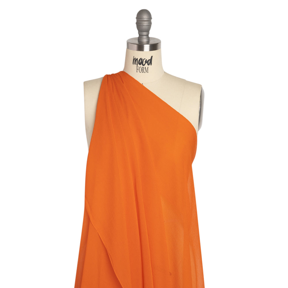 Crinkled Silk Chiffon - Burnt Orange - Premium Collection - Drape