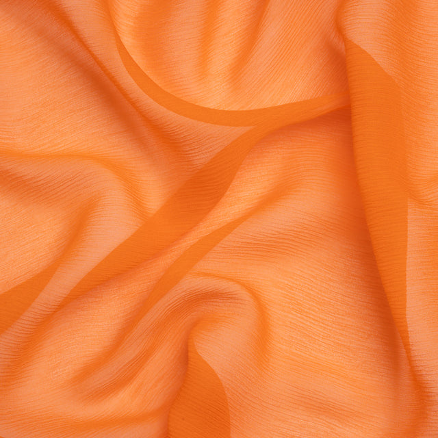 Crinkled Silk Chiffon - Burnt Orange - Premium Collection