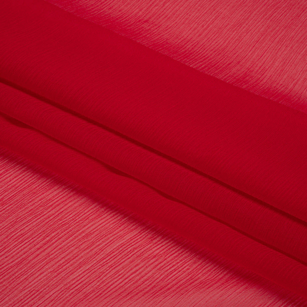 Crinkled Silk Chiffon - Red - Premium Collection - Folded