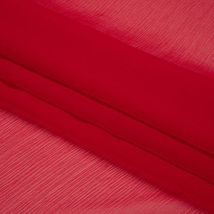 Crinkled Silk Chiffon - Red - Premium Collection