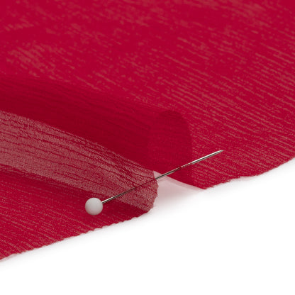 Crinkled Silk Chiffon - Red - Premium Collection