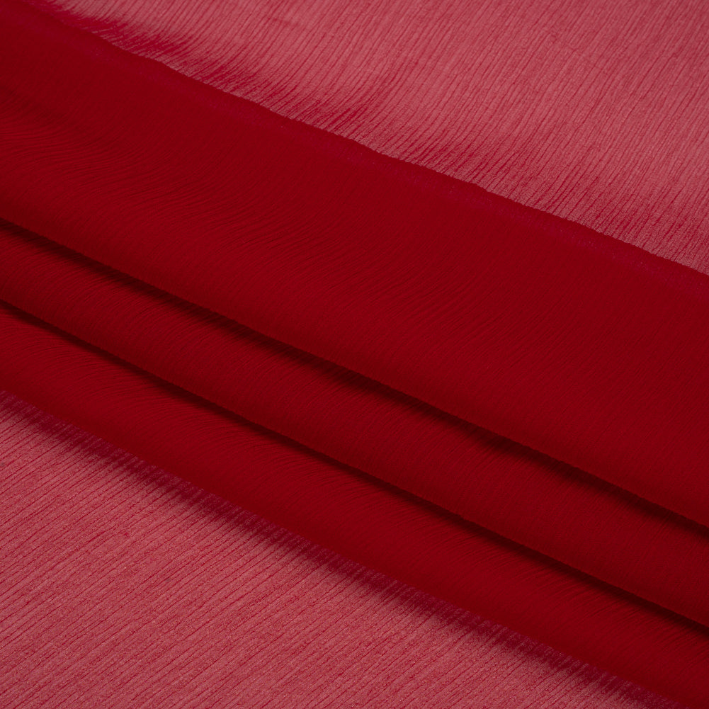 Crinkled Silk Chiffon - Chili Pepper - Premium Collection - Folded
