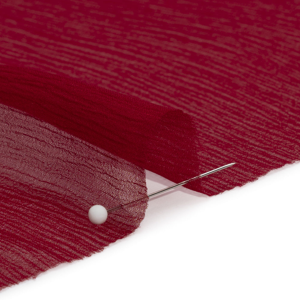 Crinkled Silk Chiffon - Chili Pepper - Premium Collection - Detail