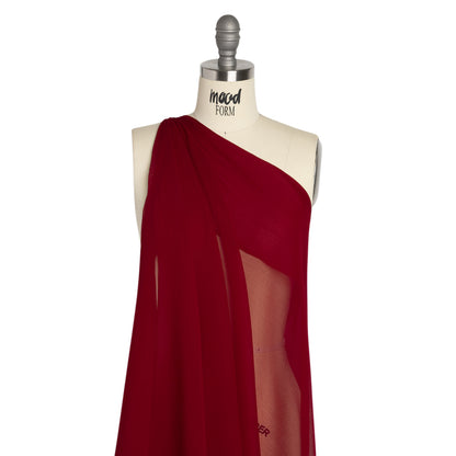 Crinkled Silk Chiffon - Chili Pepper - Premium Collection