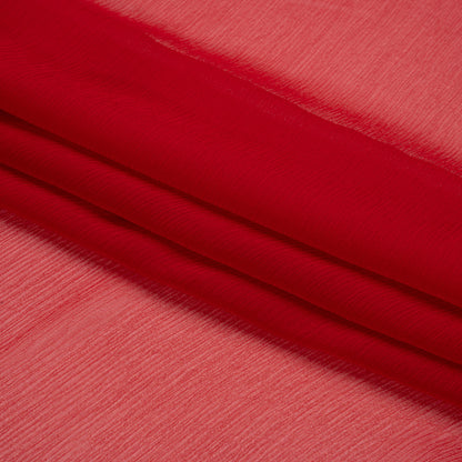 Crinkled Silk Chiffon - Tango Red - Premium Collection