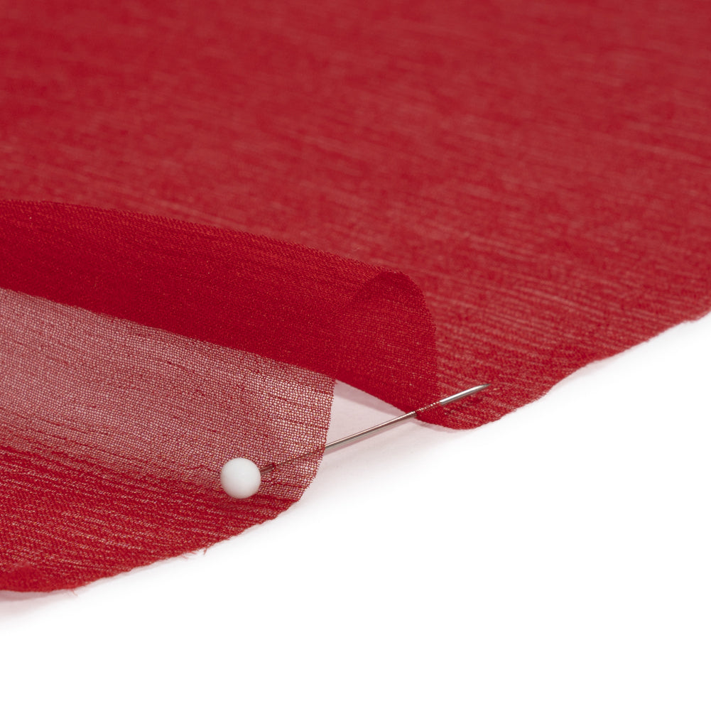 Crinkled Silk Chiffon - Tango Red - Premium Collection - Detail