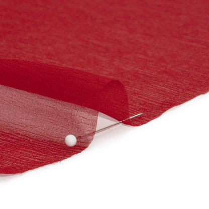 Crinkled Silk Chiffon - Tango Red - Premium Collection