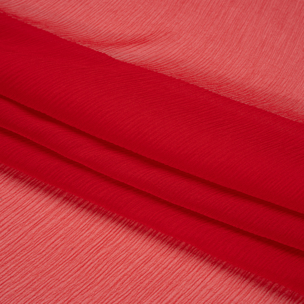 Crinkled Silk Chiffon - Brick - Premium Collection - Folded