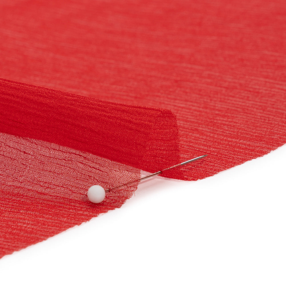 Crinkled Silk Chiffon - Brick - Premium Collection - Detail