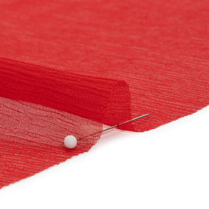 Crinkled Silk Chiffon - Brick - Premium Collection