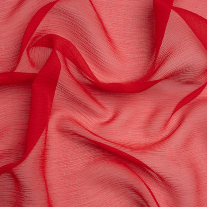 Crinkled Silk Chiffon - Brick - Premium Collection