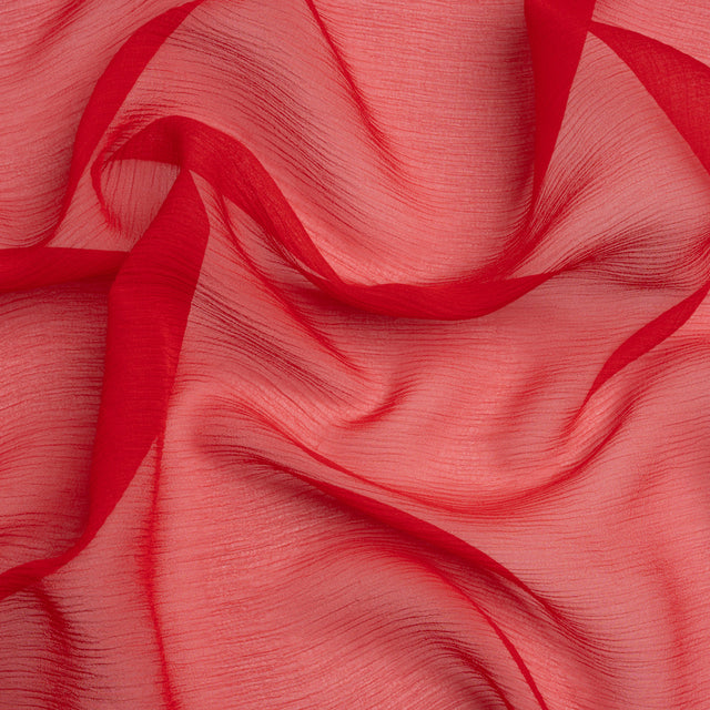 Crinkled Silk Chiffon - Brick - Premium Collection