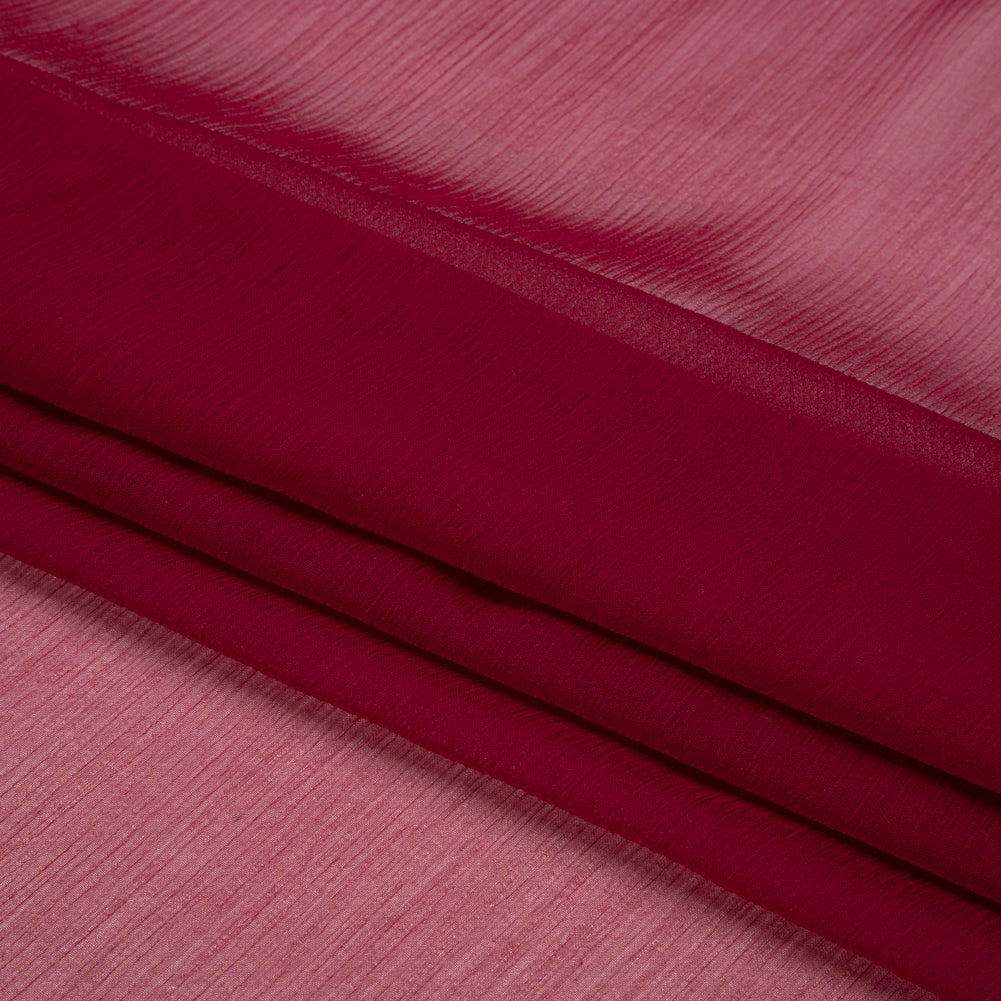 Crinkled Silk Chiffon - Wine - Premium Collection - Folded