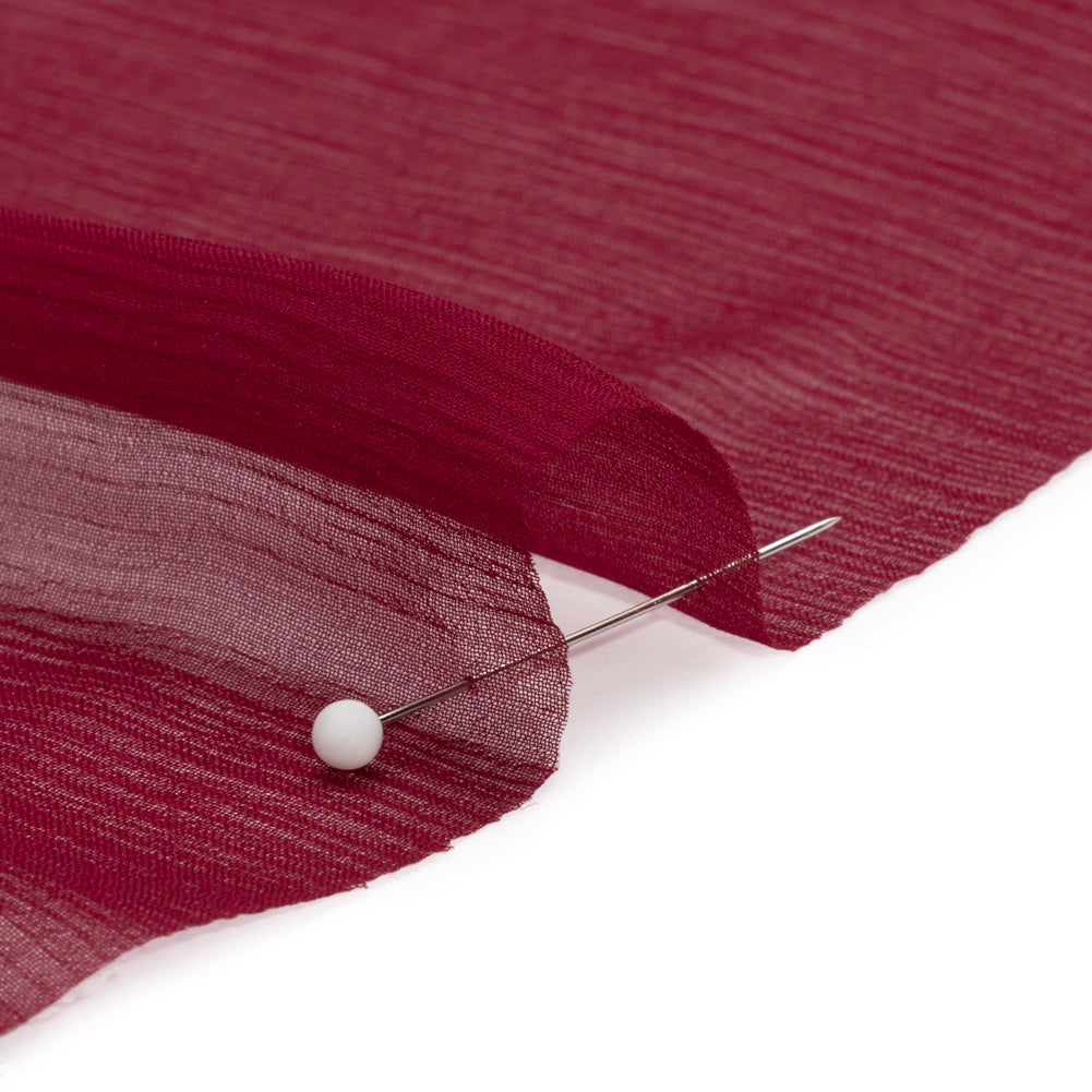 Crinkled Silk Chiffon - Wine - Premium Collection - Detail