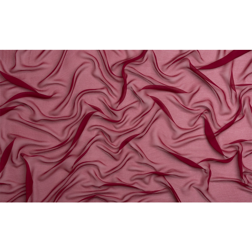 Crinkled Silk Chiffon - Wine - Premium Collection - Full
