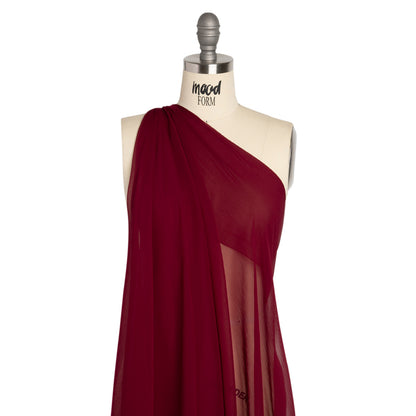 Crinkled Silk Chiffon - Wine - Premium Collection