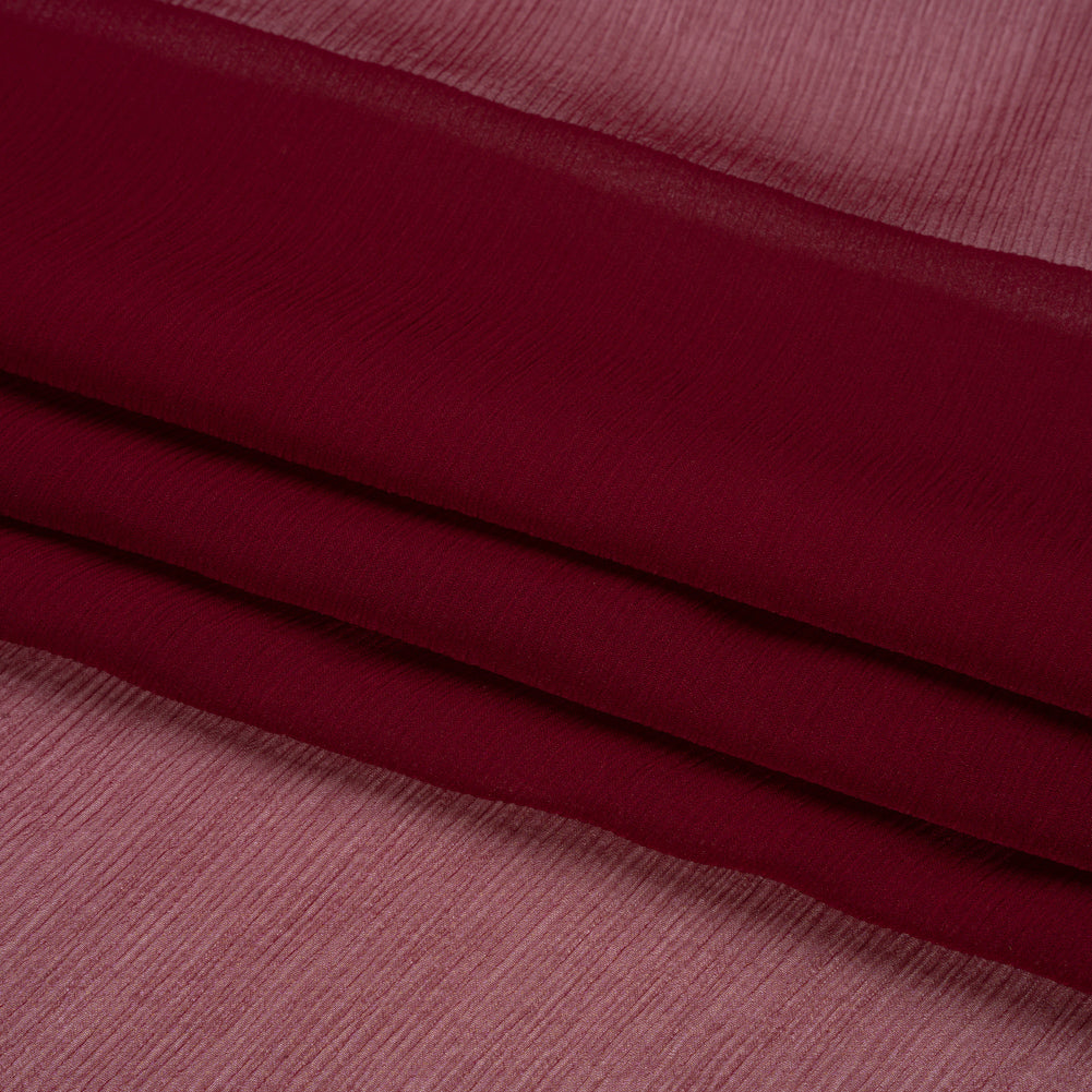Crinkled Silk Chiffon - Maroon - Premium Collection - Folded