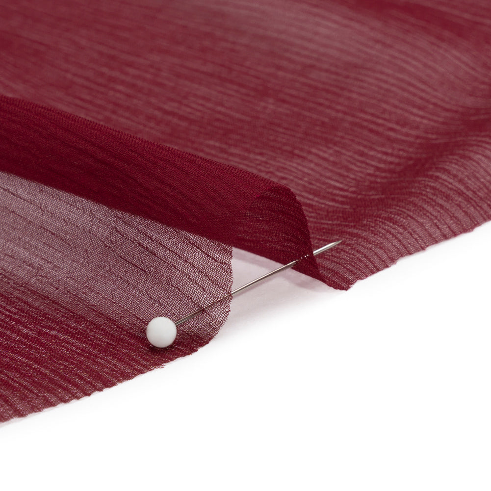 Crinkled Silk Chiffon - Maroon - Premium Collection - Detail