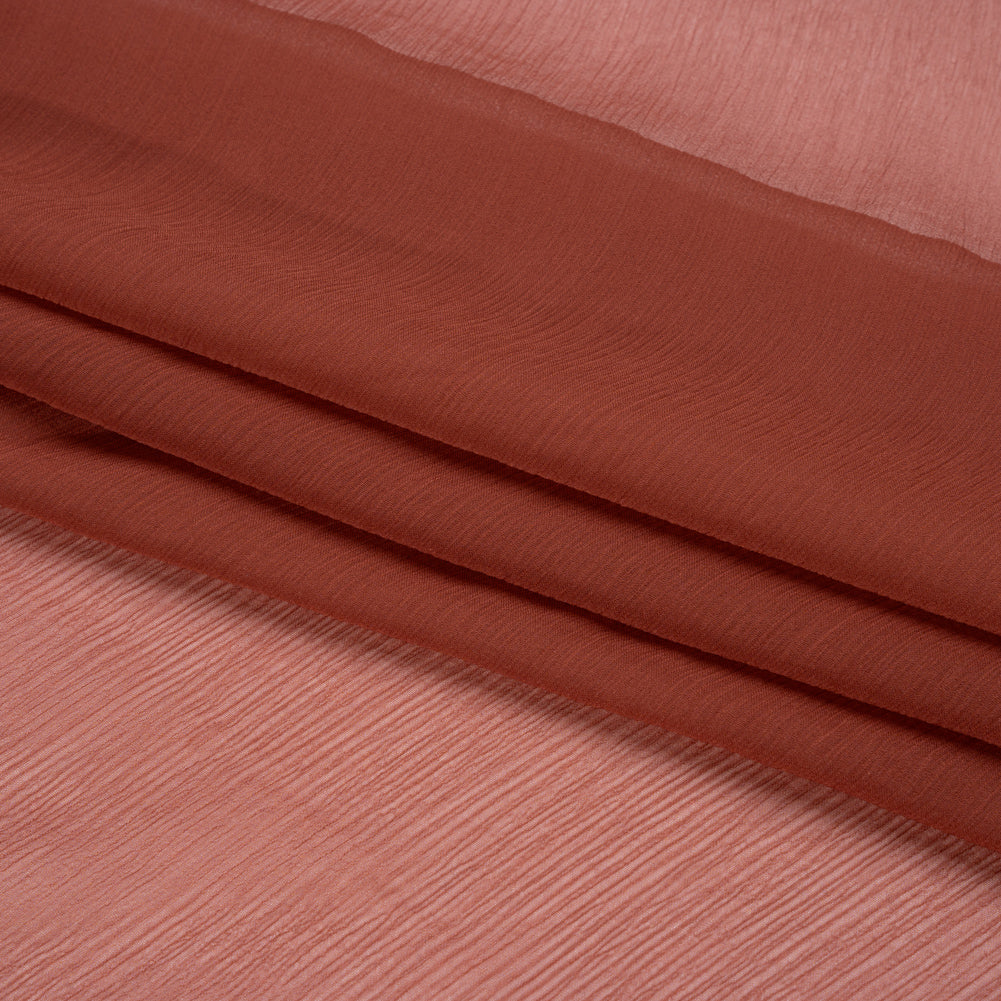 Crinkled Silk Chiffon - Mahogany - Premium Collection - Folded