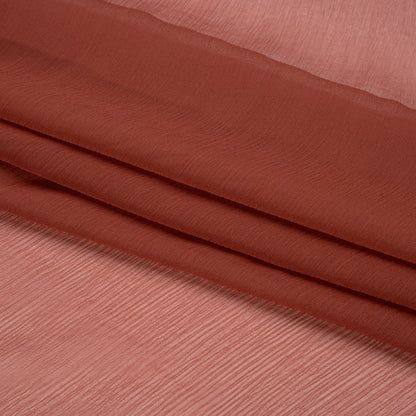 Crinkled Silk Chiffon - Mahogany - Premium Collection