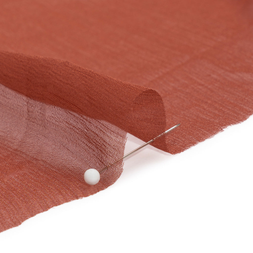 Crinkled Silk Chiffon - Mahogany - Premium Collection - Detail