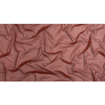 Crinkled Silk Chiffon - Mahogany - Premium Collection