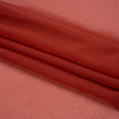 Crinkled Silk Chiffon - Rust - Premium Collection