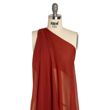 Crinkled Silk Chiffon - Rust - Premium Collection