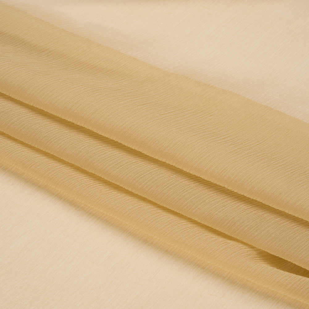 Crinkled Silk Chiffon - Latte - Premium Collection - Folded