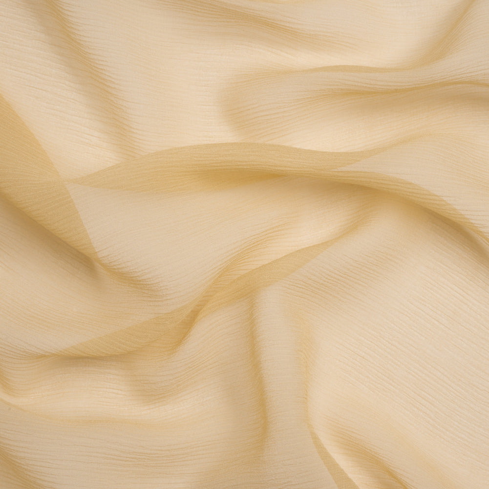 Crinkled Silk Chiffon - Latte - Premium Collection