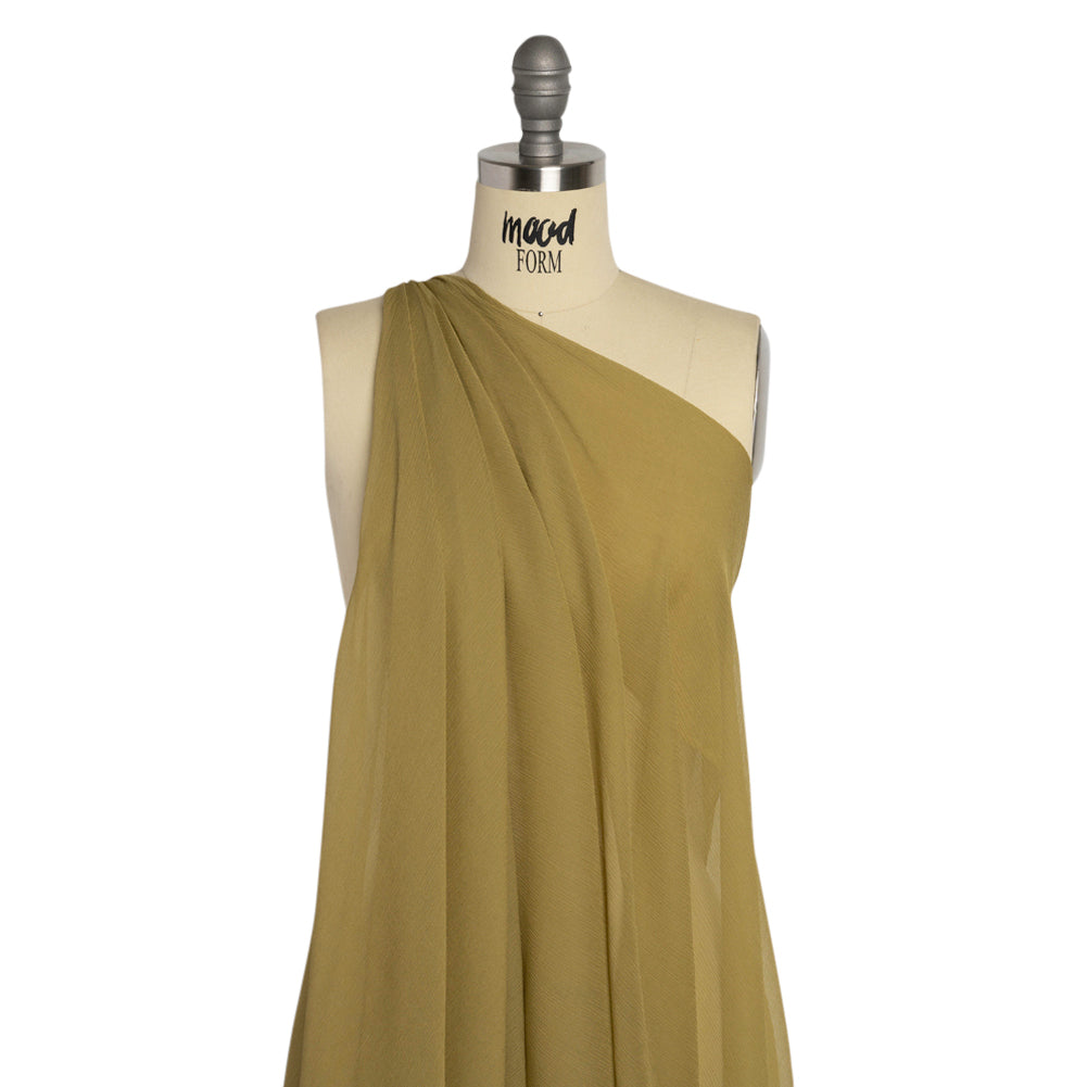 Crinkled Silk Chiffon - Sage Green - Premium Collection - Drape
