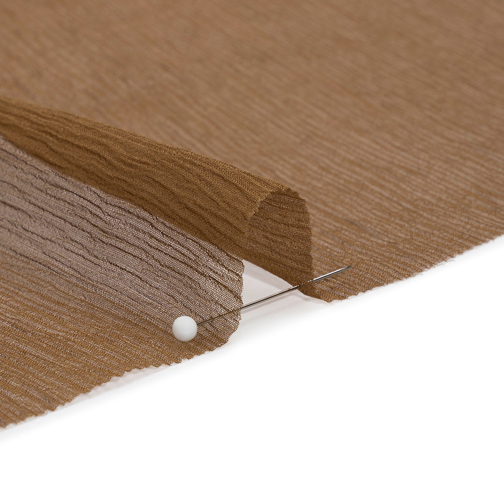 Crinkled Silk Chiffon - Dark Olive - Premium Collection - Detail