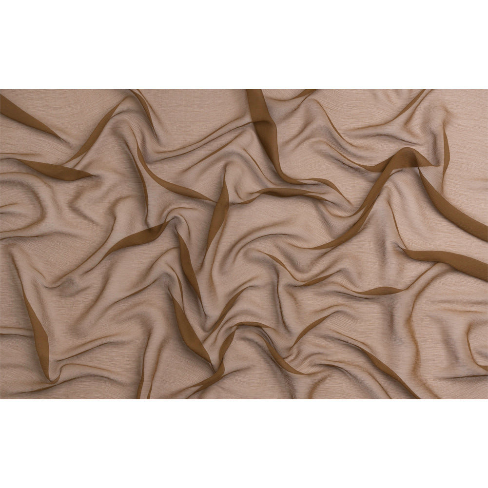 Crinkled Silk Chiffon - Dark Olive - Premium Collection - Full