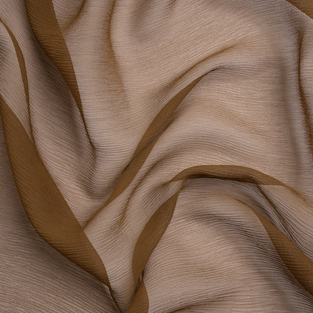 Crinkled Silk Chiffon - Dark Olive - Premium Collection