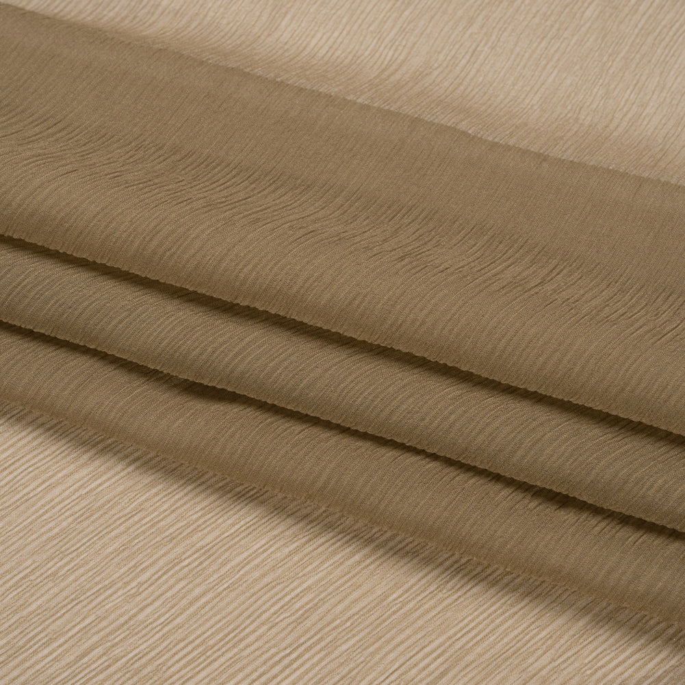 Crinkled Silk Chiffon - Capers - Premium Collection - Folded