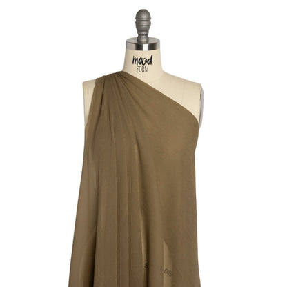 Crinkled Silk Chiffon - Capers - Premium Collection