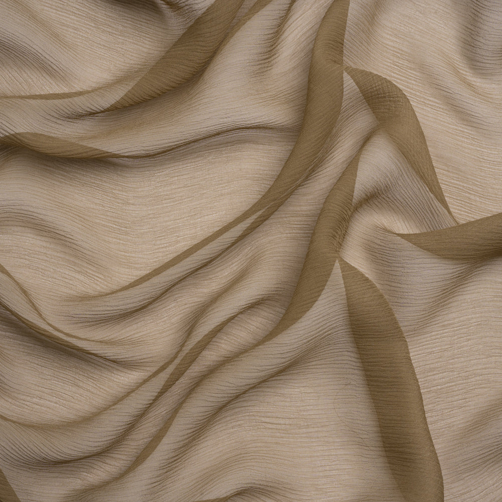 Crinkled Silk Chiffon - Capers - Premium Collection