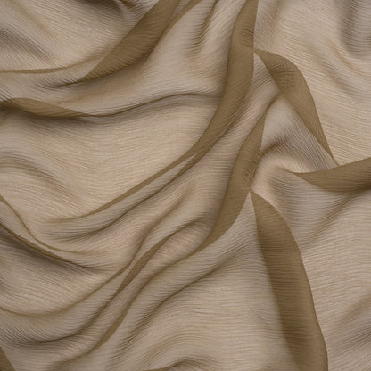 Crinkled Silk Chiffon - Capers - Premium Collection