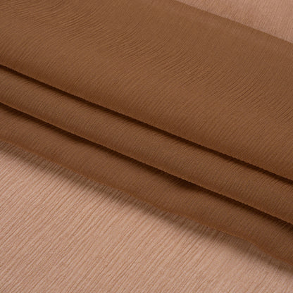 Crinkled Silk Chiffon - Light Brown - Premium Collection