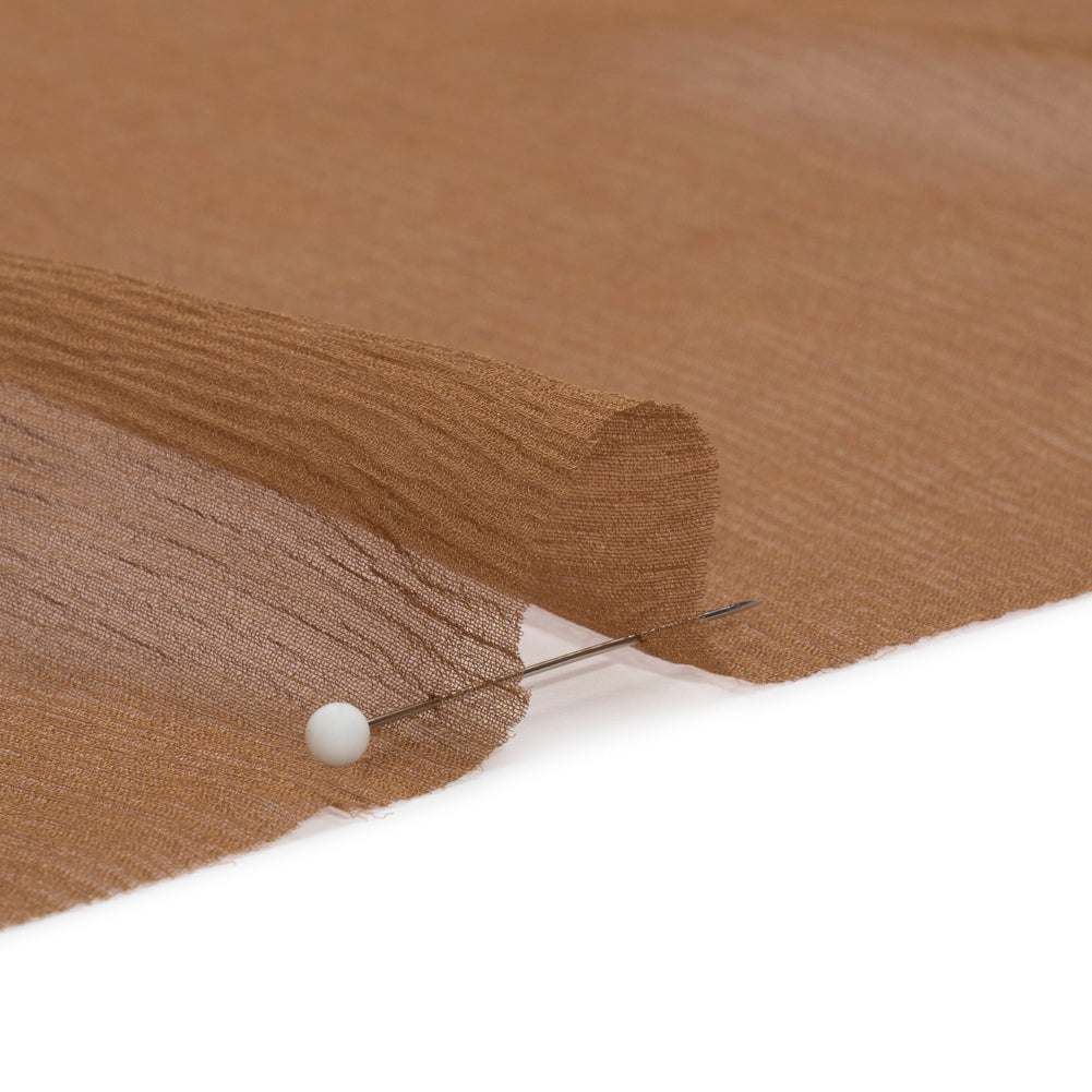 Crinkled Silk Chiffon - Light Brown - Premium Collection - Detail