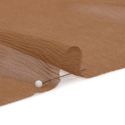Crinkled Silk Chiffon - Light Brown - Premium Collection