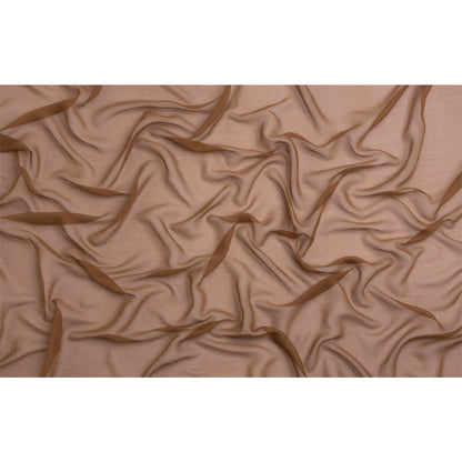 Crinkled Silk Chiffon - Light Brown - Premium Collection